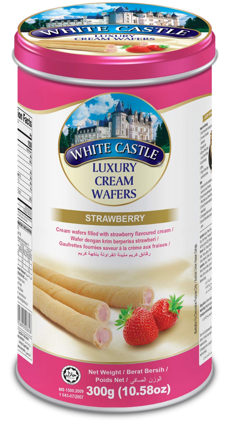 توت ویفر رولی WHITE CASTLE (وایت کستل) با طعم توت فرنگی